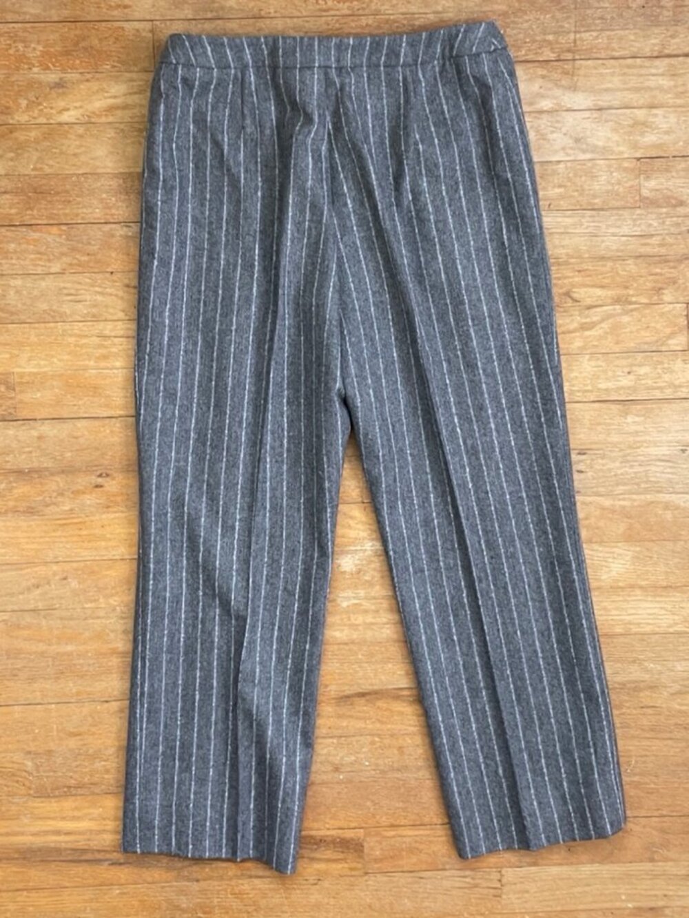 Vintage Carlisle Striped Wool Pants Womens Size Medium 29" Waist Gray Pinstripe